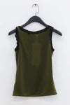 SWAYING/KNIT hook stitching mesh vest SW24SS1T36 grass green PS73